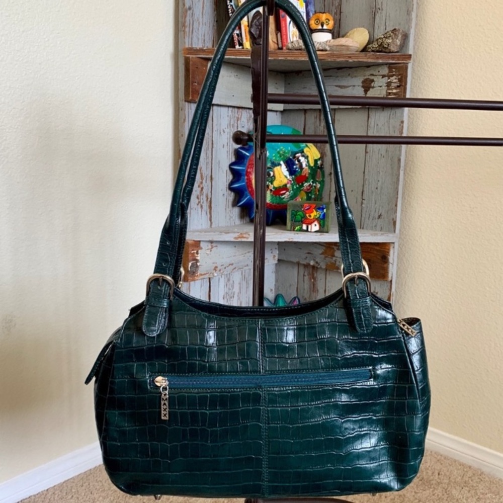 Maxx New York Purse - Green Croc Embossed Leather